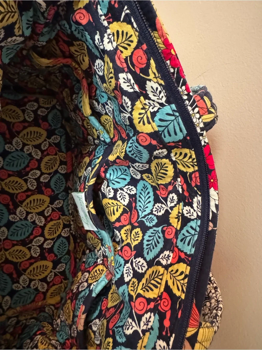 Retired Vera Bradley Quilted Villager Tote in “Happy Snails”
